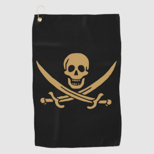 Aztec Gold Skull & Cutlass Pirat Calico Jack Golfhandtuch