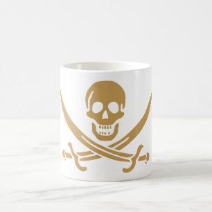 Aztec Gold Skull & Cutlass Pirat Calico Jack Kaffeetasse