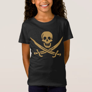 Aztec Gold Skull & Cutlass Pirat Calico Jack T-Shirt