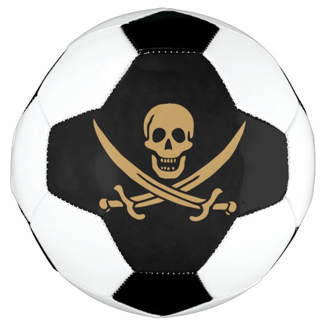 Aztec Gold Skull & Cutlass Pirate Calico Jack Fußball (Vorderseite)