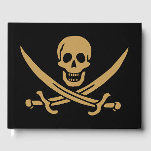 Aztec Gold Skull & Cutlass Pirate Calico Jack Gästebuch