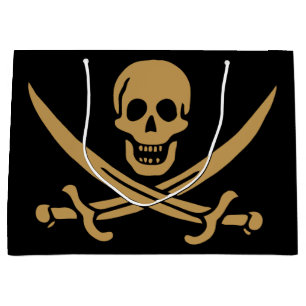 Aztec Gold Skull & Cutlass Pirate Calico Jack Große Geschenktüte