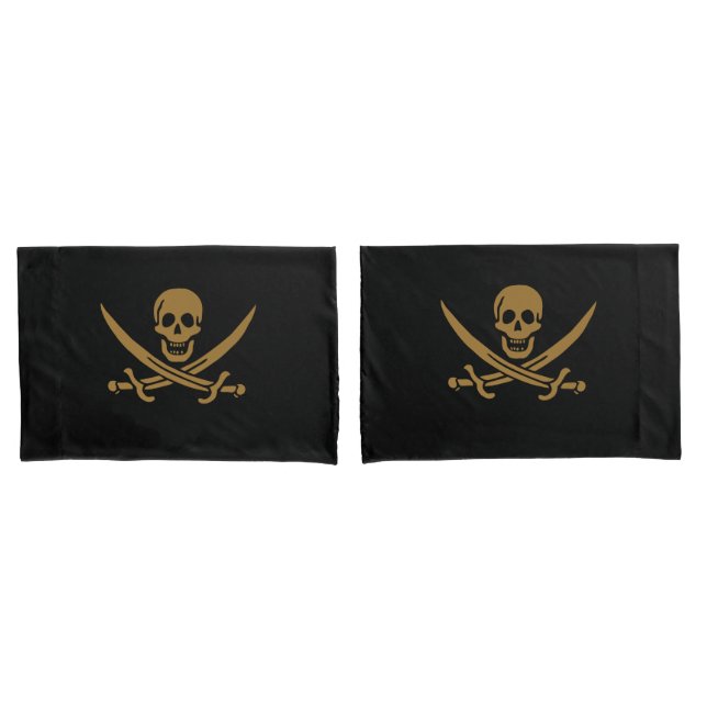 Aztec Gold Skull & Cutlass Pirate Calico Jack Kissenbezug (Vorderseite-Set)
