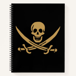 Aztec Gold Skull & Cutlass Pirate Calico Jack Notizbuch