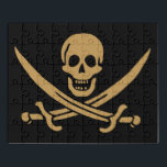 Aztec Gold Skull & Cutlass Pirate Calico Jack Puzzle<br><div class="desc">Eine niedrige Knurrschwache murrte über die Wellen, nicht vom Sturm, der am Horizont braute, sondern vom Kehle von Captain Jack. Seine dunklen Augen, die normalerweise mit Unfug glänzten, hielten einen rohen Schimmer, als er das nähernde Schiff beobachtete. Die "Rache", sein Abhang, hitzte leicht im knackigen Wasser, sein schwarzer Rumpf einen...</div>