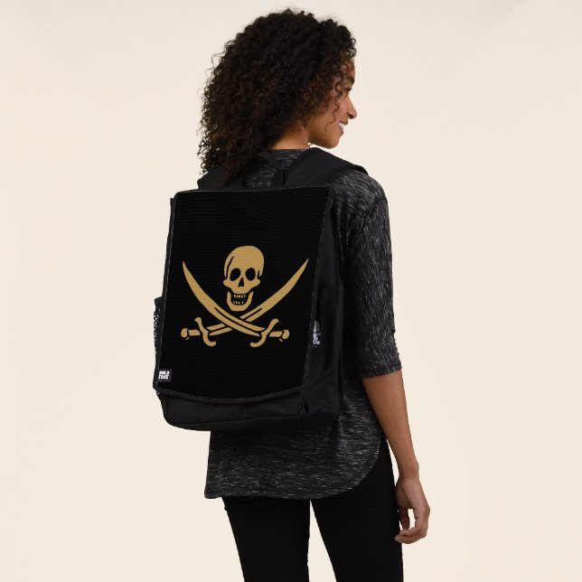 Aztec Gold Skull & Cutlass Pirate Calico Jack Rucksack (Ausgewaschen)