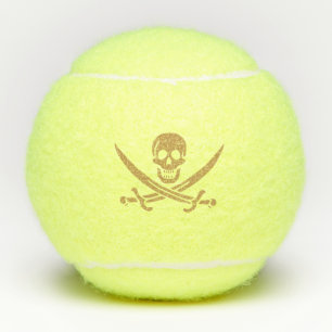 Aztec Gold Skull & Cutlass Pirate Calico Jack Tennisbälle