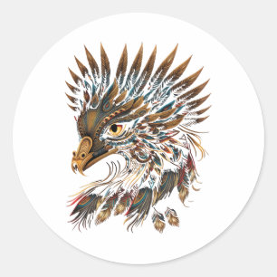 Aztec Golden Eagle Azteca Runder Aufkleber