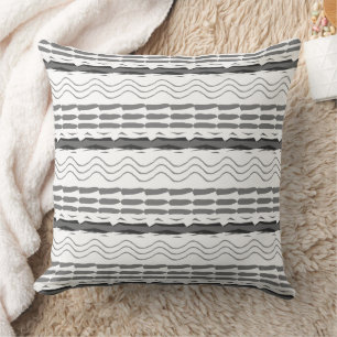 Aztec Gray Abstrakt Geometric Muster Kissen