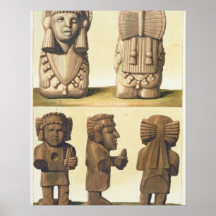 Aztec Idols, Mexiko (Farblithographie) Poster