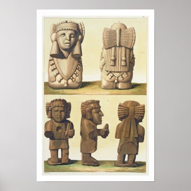 Aztec Idols, Mexiko (Farblithographie) Poster (Vorne)