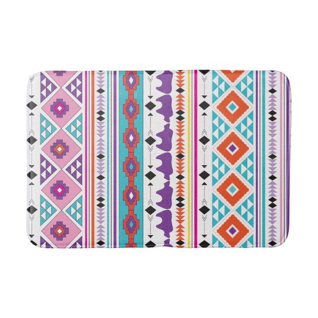 Aztec Indian Tribal Pattern Geometric Bath Matches Badematte (Vorderseite)