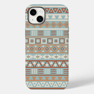 Aztec Influenza Pattern Blaue Creme Terracottas Case-Mate iPhone 14 Plus Hülle