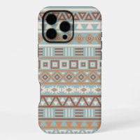 Aztec Influenza Pattern Blaue Creme Terracottas