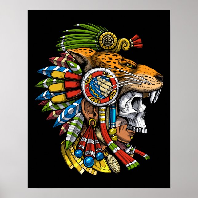 Aztec Jaguar Mask Poster (Vorne)