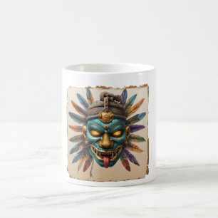 Aztec Jaguar Warrior Mask Tasse Muay Thai Tribal