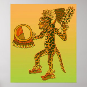 Aztec Jaguar Warrior Poster