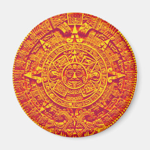 Aztec Kalender - Gold Magnet
