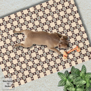 Aztec-Kreuz-Muster Boho Südwest-Design Haustier  Fleecedecke