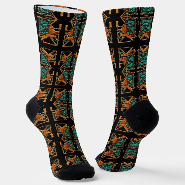 Aztec Mandala Socken (Gewinkelt)