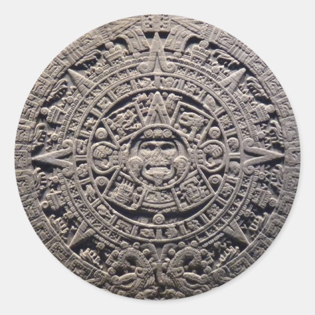 Aztec MAYAN CALENDAR Stone - 21. Dezember 2012 Runder Aufkleber (Vorderseite)