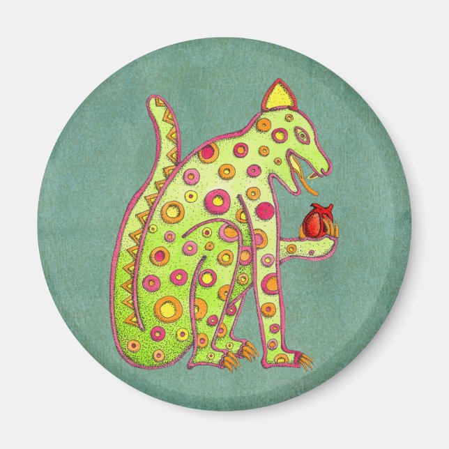 Aztec Mayan Inspiriert Jaguar Magnet (Vorne)