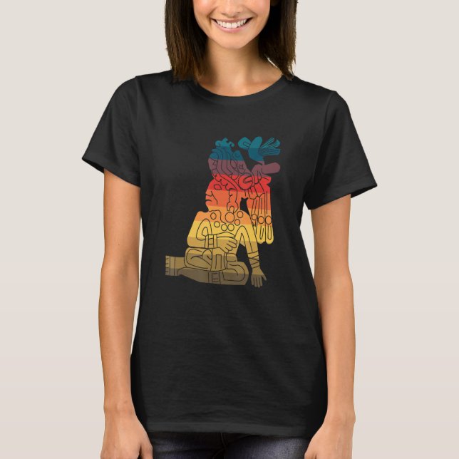 Aztec Mayan Sitting Man Incan T-Shirt (Vorderseite)