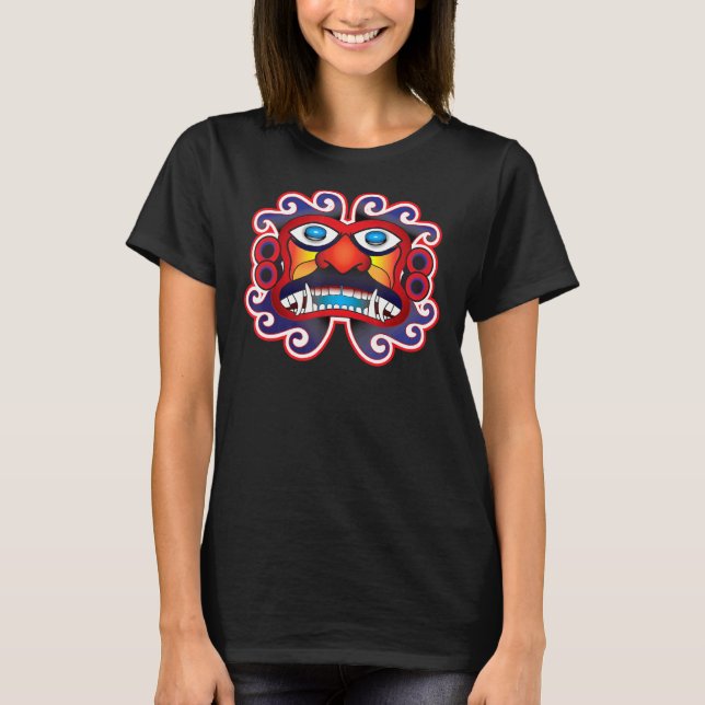 Aztec Mayan Sun God Face T-Shirt (Vorderseite)