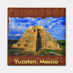 Aztec Mayan Temple Yucatan Mexico Collection Magnet