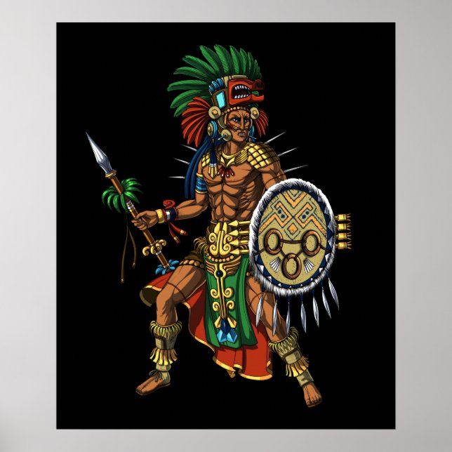 Aztec Mayan Warrior Poster (Vorne)