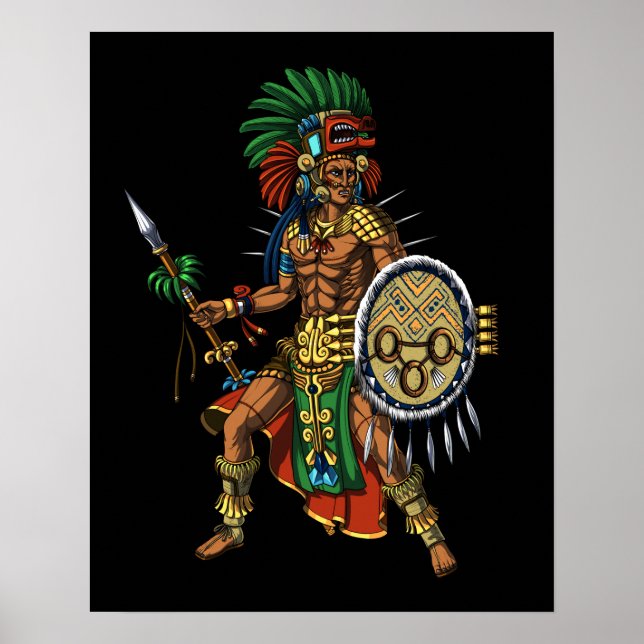 Aztec Mayan Warrior Poster (Vorne)
