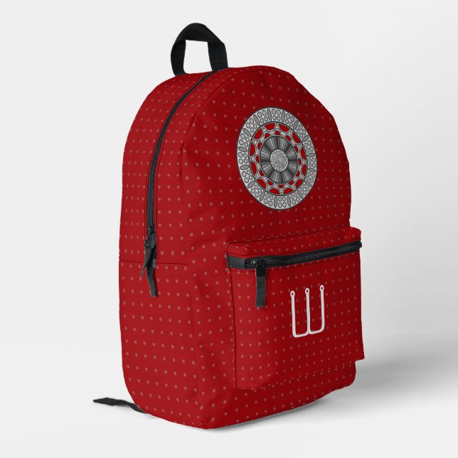 Aztec Meets Alien Bedruckter Rucksack (Rückseitige Ecke links)