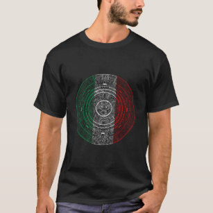 Aztec Mexica Kalender Mexikanische Flagge Kunst T-Shirt