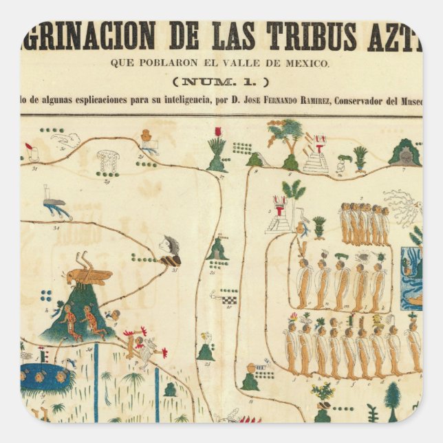 Aztec Mexico Valley 2 Quadratischer Aufkleber (Vorderseite)