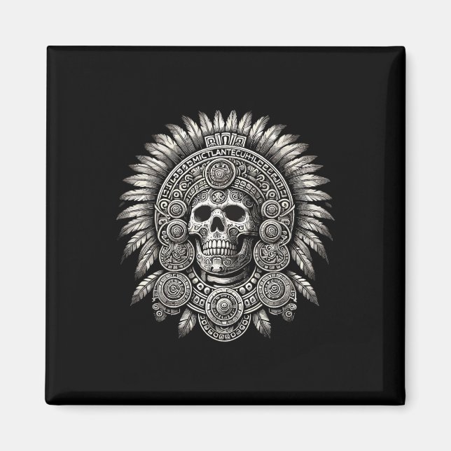 Aztec Mictlantecuhtli Mexican Pride Boxing Magnet (Vorne)