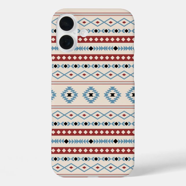 Aztec Mixed Motif Muster Red Blue Blk Creme Case-Mate iPhone Hülle (Rückseite)