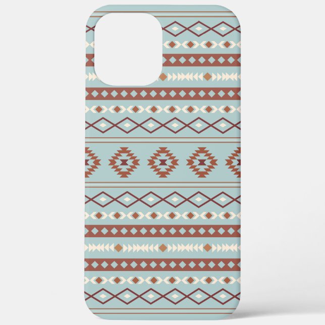 Aztec Mixed Motif Muster Rusts Cream Blue Case-Mate iPhone Hülle (Rückseite)