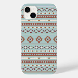 Aztec Mixed Motif Muster Rusts Cream Blue Case-Mate iPhone 14 Plus Hülle