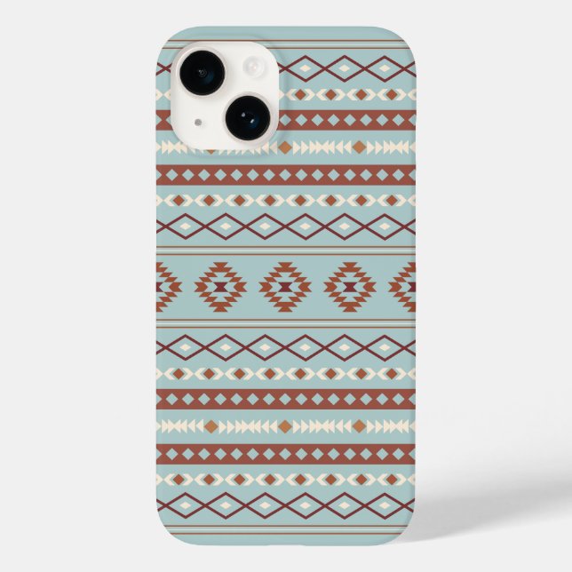 Aztec Mixed Motif Muster Rusts Cream Blue Case-Mate iPhone Hülle (Rückseite)