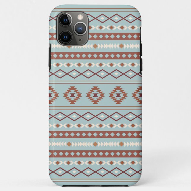 Aztec Mixed Motif Muster Rusts Cream Blue Case-Mate iPhone Hülle (Rückseite)