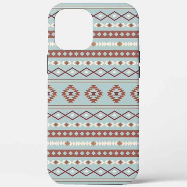 Aztec Mixed Motif Muster Rusts Cream Blue Case-Mate iPhone Hülle (Rückseite)