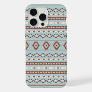 Aztec Mixed Motif Muster Rusts Cream Blue iPhone 15 Pro Max Hülle