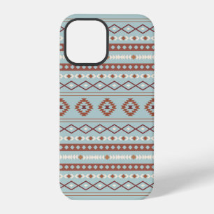 Aztec Mixed Motif Muster Rusts Cream Blue iPhone 12 Pro Hülle