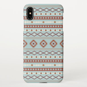 Aztec Mixed Motif Muster Rusts Cream Blue iPhone Hülle