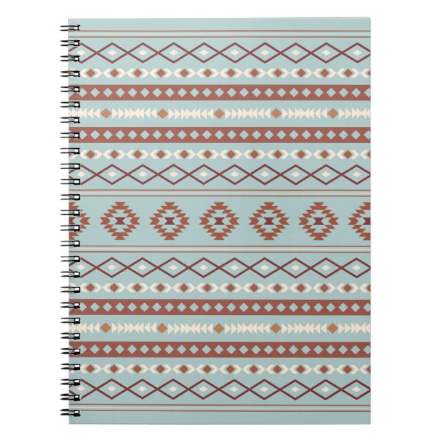 Aztec Mixed Motif Muster Rusts Cream Blue Notizblock (Vorderseite)