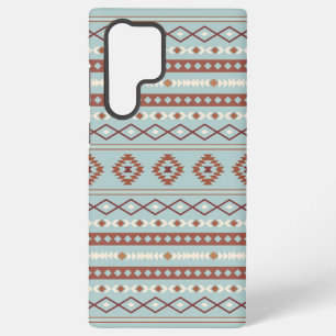 Aztec Mixed Motif Muster Rusts Cream Blue Samsung Galaxy Hülle