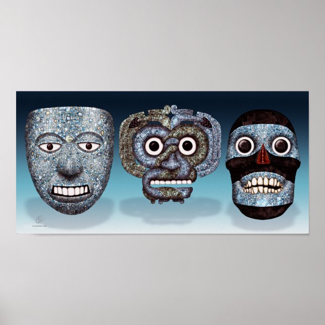 Aztec Mosaic Masken Poster (Vorne)