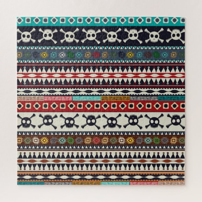 Aztec-Motiv, nahtloses Musterdesign Puzzle (Vertikal)