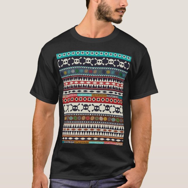 Aztec-Motiv, nahtloses Musterdesign T-Shirt (Vorderseite)