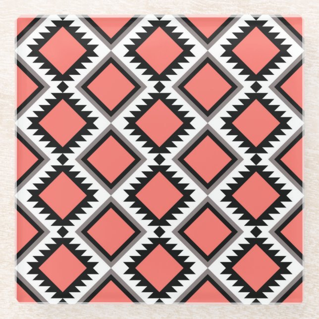Aztec-Muster Glasuntersetzer (Vorderseite)